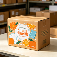 Boîte d'expédition de luxe en carton ondulé pour ustensiles de cuisine, imprimée numériquement, motif citron frais, dégraissant, production 72H, étanche