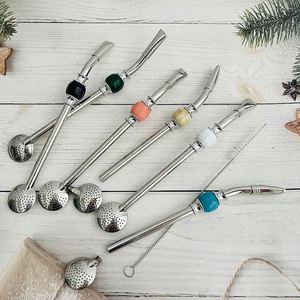 Reusable Drinking Water Filter <b>Straw</b> <b>Metal</b> <b>Straws</b> for Drinks Tea Spoon Stainless Steel - Product Image 3