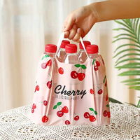 Schattige fruitprint plastic boodschappentas met aangepaste logo kleding cadeauverpakkingstassen met trekkoordhandvatten
