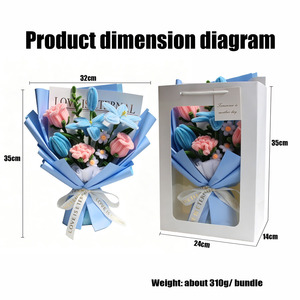 Bouquet de fleurs en chenille fait main - <span class=keywords><strong>Cadeau</strong></span> floral moderne et doux pour la <span class=keywords><strong>Saint</strong></span>-<span class=keywords><strong>Valentin</strong></span>, un <span class=keywords><strong>cadeau</strong></span> éternel pour les amoureux et les amis - Product Image 4
