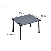 Table pliante IGT 2 unités, camping, portable, tactique, en aluminium, mobilier d'extérieur, robuste, résistant à la rouille, petite table d'extérieur