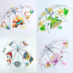 Parapluies pour enfants en gros, imperméables, semi-automatiques, transparents, à motifs de dessins animés, petits parapluies et parapluies droits - Product Image 2