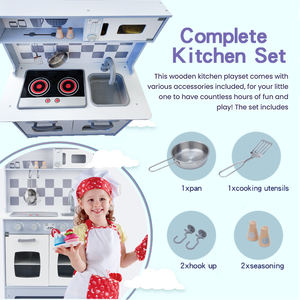 Jouets de <span class=keywords><strong>cuisine</strong></span> <span class=keywords><strong>en</strong></span> <span class=keywords><strong>bois</strong></span> rose pour enfants, ensemble de <span class=keywords><strong>cuisine</strong></span> pour faire semblant de cuisiner, ensemble de jeu avec son et lumière - Product Image 5