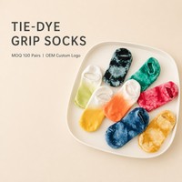 Chaussettes de yoga pour femmes personnalisées OEM, tie-dye, à compression, antidérapantes, respirantes et anti-chute de chaussettes