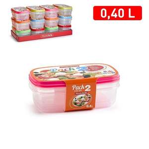 FIAMBRERA SET2 0.4L Contenedor de Almacenamiento de Alimentos de Plástico para Cocina, Diseño Moderno, Forma Rectangular, Técnica de Inyección, Apilable - Product Image 1