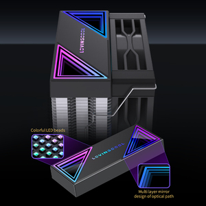Lovinglcool Nhỏ 3pin RGB Pwm <span class=keywords><strong>CPU</strong></span> Cooler 2 Ống Nhiệt Dễ Dàng Cài Đặt 90Mm Bộ Vi Xử Lý Tản Nhiệt Quạt Tản Nhiệt Cho Máy Tính Chơi Game - Product Image 4