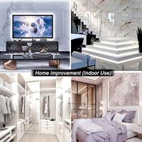Guirlandes lumineuses LED de 150 pieds pour extérieur, étanches : 110V, lumière blanche du jour, dimmable, bande plate 6500K, découpable, connectable