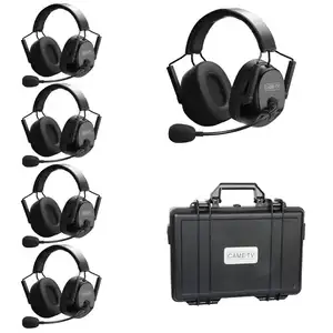 CAME-TV kuminik8 - Dual Ear 5 Pack Over-ear Headphones Full Duplex Digital Wireless Intercom Headset for filmmakers broadcasting