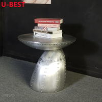 Table basse industrielle U-BEST en aluminium, style aviateur, petite table d'appoint en métal champignon, table de bar KTV