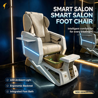 Nouveauté : Équipement de salon de manucure, fauteuil de massage pour les pieds Human Touch, fauteuil de pédicure électrique inclinable de luxe avec vapeur