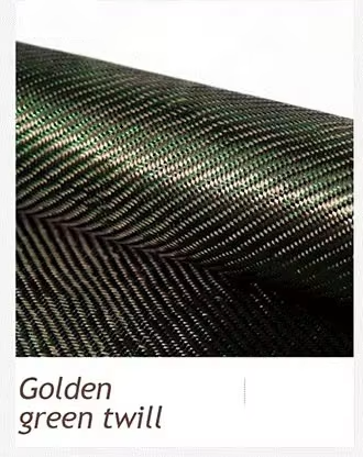 8.2-Fibra de carbono sarga verde dorado