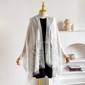 New Summer Lace Patchwork Halter Headscarf Women <b>Sweet</b> Cool Style Chiffon Scarf Fairy <b>Wrap</b> Shawl Wholesale - Product Image 3