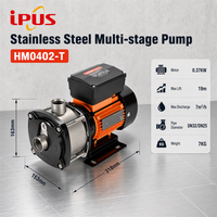 Pompe de surpression HM0402T en acier inoxydable, hauteur de refoulement 19m, débit 7m³/h, moteur triphasé, basse pression, pour tour de refroidissement, refroidisseur, traitement de l'eau, osmose inverse (RO)