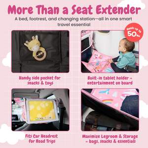 Muestra gratuita de bandeja de viaje para niños para asiento de coche, organizador de bandeja para asiento de coche para niños pequeños, esencial para viajes por carretera, acolchado suave, impermeable - Product Image 5