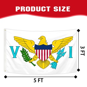 Banderas Promocionales Publicitarias de 3x5 Pies, Bandera Personalizada de las Islas Vírgenes de Estados Unidos, Bandera de las IVI con Águila Dorada, Poliéster 100D - Product Image 2