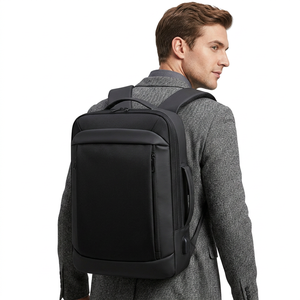 Black Waterproof Laptop Backpack Business Travel Bag with USB Port <b>Large</b> Capacity Computer <b>Rucksack</b> for Office School - Product Image 3