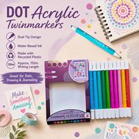 Stylos à peinture acrylique métallisée écologiques en plastique recyclé, 10 couleurs, double pointe, marqueurs à points pour la peinture artistique DIY