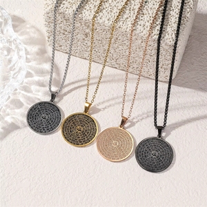 Collana con 99 <span class=keywords><strong>Nomi</strong></span> <span class=keywords><strong>di</strong></span> Allah in Acciaio Inossidabile, Ciondolo Islamico con Scritta Araba, Gioielli Religiosi Musulmani, Regalo per Ramadan ed Eid per Uomini e Donne - Product Image 1
