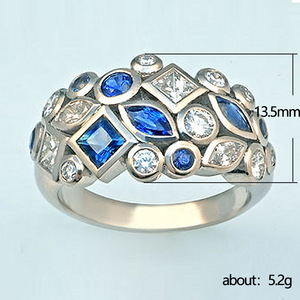 Anillo Geométrico con Piedras Preciosas para Mujer, Elegante Joyería de Moda para Negocios - Product Image 5