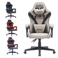 Fauteuils Gaming et de Bureau Runda Design Européen en Cuir Résistant aux Rayures et à l'Usure, Ergonomiques et Rotatifs