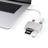 Lecteur de carte SD 5-en-1 Micro USB 2.0, lecteur de carte mémoire, neuf, en aluminium, sortie CC pour ordinateur portable et appareil photo