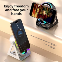 Station de recharge sans fil professionnelle avec haut-parleur à induction, support de téléphone RGB, pour bureau à domicile, fourniture d'usine OEM ODM