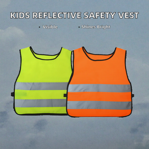 เสื้อกั๊กสะท้อนแสงสำหรับเด็กคุณภาพดี มาตรฐาน ANSI Class 2 มองเห็นได้ชัดเจน  โลโก้สั่งทำได้ ผลิตจากโพลีเอสเตอร์ สำหรับปั่นจักรยาน วิ่ง FIXFOX - Product Image 2