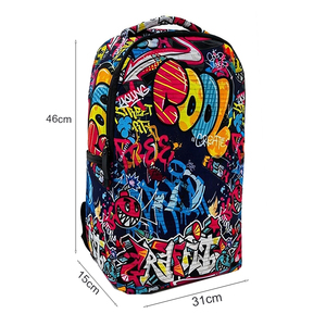 軽量モチラブックバッグ高品質デイリーバックパックグラフィティトレンディ学生女子男子スクールバッグ高校バッグ - Product Image 4
