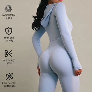 Tùy Chỉnh Activewear Các Nhà Sản Xuất Hai Mảnh Yoga Phù Hợp Với Thiết Lập Phụ Nữ Tummy Kiểm Soát Tập Thể Dục Phòng Tập Thể Dục Quần Áo Phù Hợp Với - Product Image 3