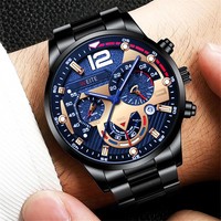 Montre Sport Homme Bestseller, Calendrier, Mouvement Quartz, Bracelet Acier, Plusieurs Couleurs, Aiguilles Lumineuses, Chiffres Grands, Transfrontalier