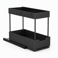 Étagère de rangement coulissante sous évier, organisateur de tiroir à deux niveaux pour armoire de cuisine, étagère à épices, comptoir - Vente en gros