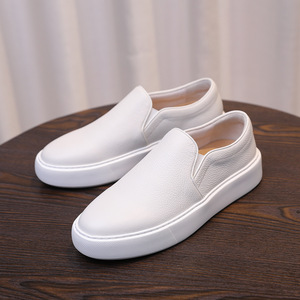 New Soft Cowhide <b>White</b> Sneakers, Top-grade <b>Leather</b> <b>Shoes</b> for <b>Men</b>, Sportive and Casual Sneakers, Korean Style Trendy Design - Product Image 3