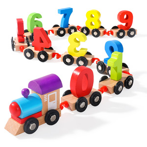 Tren de juguete de madera con números para el aprendizaje temprano de matemáticas, educación para bebés y niños pequeños de 0 a 3 años - Product Image 5