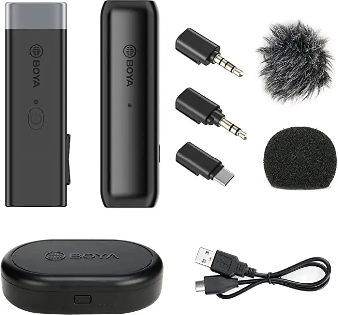 BOYA-minimicrófono de solapa inalámbrico, BY-WM3D/WM3U k35, para iPhone, Android, teléfono, cámara, PC, portátil, Vlog