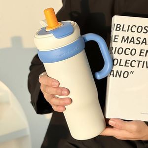 Double Wall 316/201 Stainless Steel 32 Oz 1000Ml Vacuum Insulated Sports <b>Cup</b> Handle <b>Straw</b> Sublimation Customizable 6-12 Hours - Product Image 4