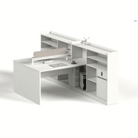 Bureau modulaire moderne 6 places pour espace ouvert, poste de travail collaboratif, mobilier de bureau en bois pour le personnel