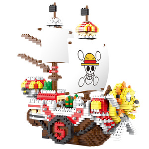 Blocs de construction pour enfants, Collection de dessins animés japonais, une pièce assemblé, Mini briques, Luffy, figurines, jouets, vaisseau <span class=keywords><strong>Pirate</strong></span> - Product Image 2