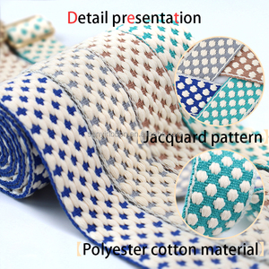 Custom Two-Tone Heavy 1 1/<strong>2</strong> <strong>Inch</strong> Polyester <strong>Cotton</strong> <strong>Webbing</strong> Strap Luxury Bag Strap with Polka Dot Pattern for Bags - Product Image 4