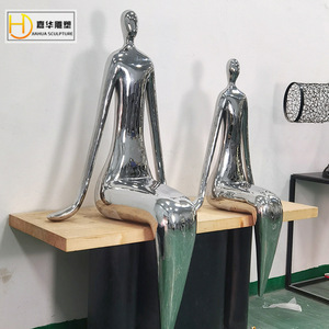 Escultura Decorativa de Acero Inoxidable Jiahua con Acabado de Espejo, Figura Abstracta para Montaje en Suelo, para Exteriores - Product Image 3