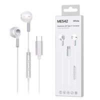 Earphone In-Ear Berkabel Tipe-C dengan Mikrofon untuk Panggilan Bebas Genggam dan Musik, Kompatibel dengan iPhone 15/16/17