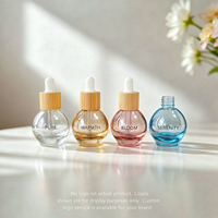 Flacons compte-gouttes en verre multicolores de 10 ml en forme d'ampoule, rechargeables, pour parfum, sérum, huile, avec bouchons compte-gouttes à collier en bambou