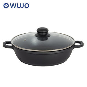 Cazuela <span class=keywords><strong>grande</strong></span> <span class=keywords><strong>de</strong></span> <span class=keywords><strong>aluminio</strong></span> fundido a presión, <span class=keywords><strong>olla</strong></span> <span class=keywords><strong>de</strong></span> sopa con tapa <span class=keywords><strong>de</strong></span> vidrio, 28cm - Product Image 1