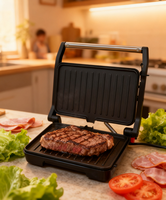 Plancha électrique portable OEM 1000W, grande surface, antiadhésive, barbecue pour steak, poulet, barbecue d'intérieur sans fumée