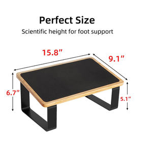 Reposapiés Ergonómico de <span class=keywords><strong>Madera</strong></span> Color Negro Carbón para Debajo del Escritorio para Oficina en Casa - Product Image 2