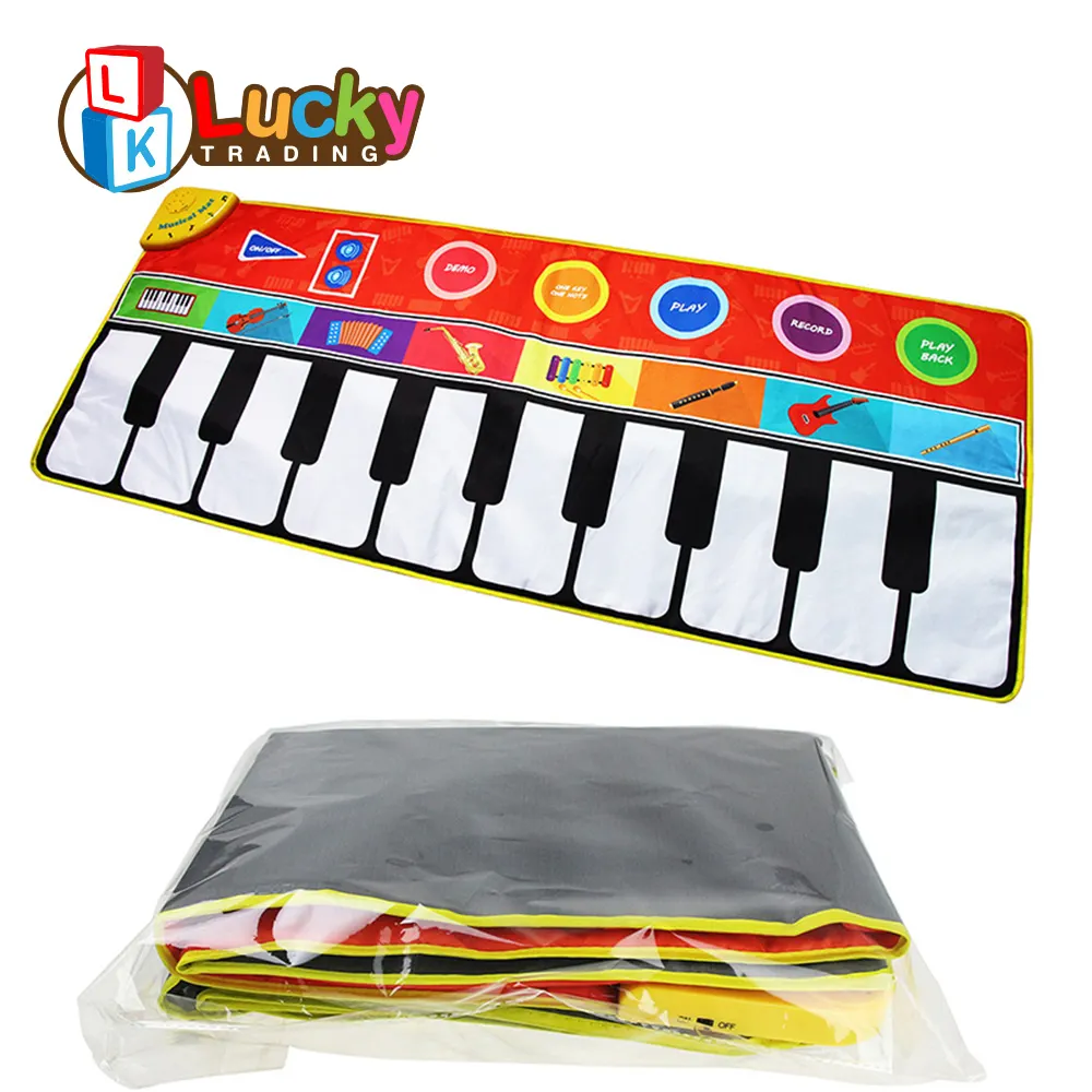 Tapete de piano LK Toys 148 cm, tapete educativo para crianças, jogo de som, instrumento musical multifuncional, tapete de piano