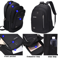Sac à dos pour ordinateur portable avec logo personnalisé Sac étanche pour ordinateur portable avec fermeture à glissière d'affaires pour étudiants, femmes, hommes, voyages