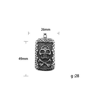 Collar con Colgante de Calavera de Acero Inoxidable, Diseño Geométrico Punk Retro para Hombre, 19050 - Product Image 4