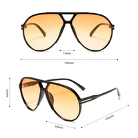 Grandes lunettes de soleil ovales UV400 légères et confortables, style aviateur tendance, avec logo personnalisé, verres dégradés surdimensionnés, vente en gros