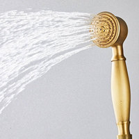Système de douche à effet pluie mural en laiton antique brossé de style européen, jet doux, mitigeur de robinet de salle de bain en céramique, ensemble chaud