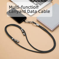 Kabel Lanyard Tipe C OEM/ODM yang Dapat Disesuaikan, Berbahan Tembaga Murni dengan Selubung Nilon, Pengisian Cepat PD 60W, USB Data, Tali Selempang Komputer, 480Mbps